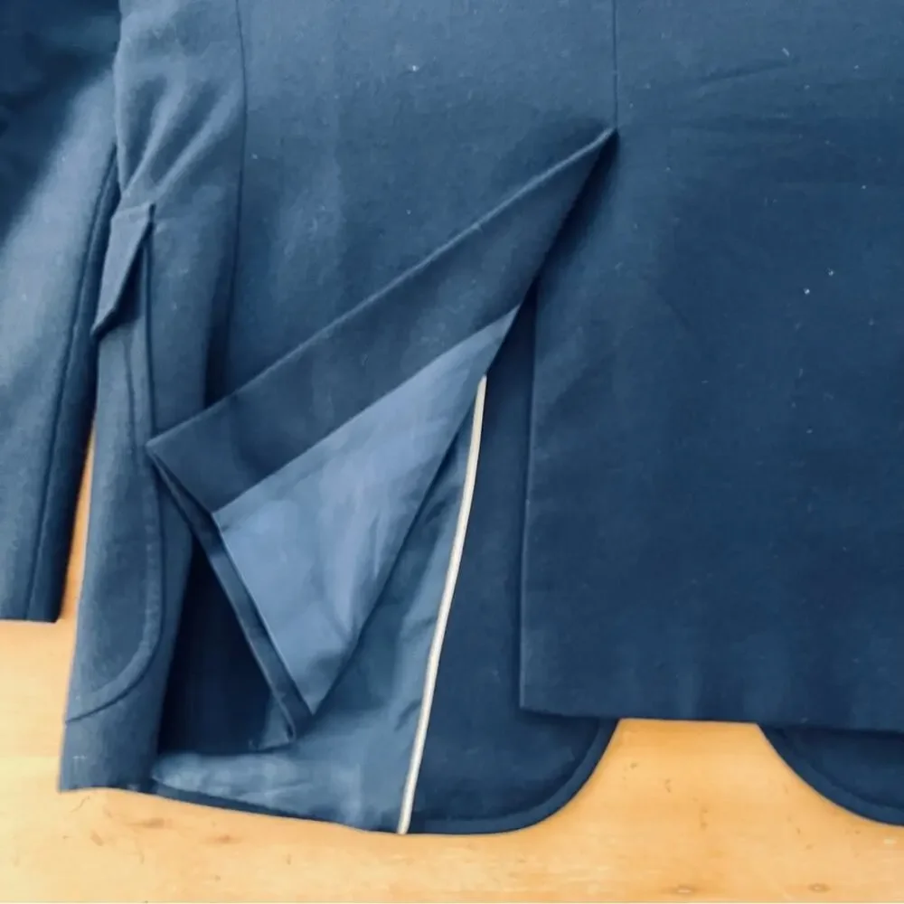 Vintage Navy Blue Sport Coat Blazer Gold Buttons Suit Coat 100% Pure Wool 42R